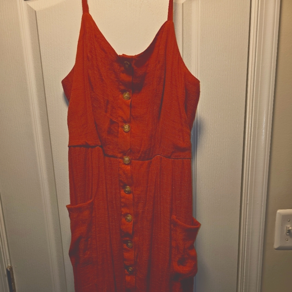 Orange Spaghetti Strap dress